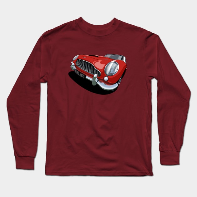 1966 Aston Martin DB5 in red Long Sleeve T-Shirt by candcretro